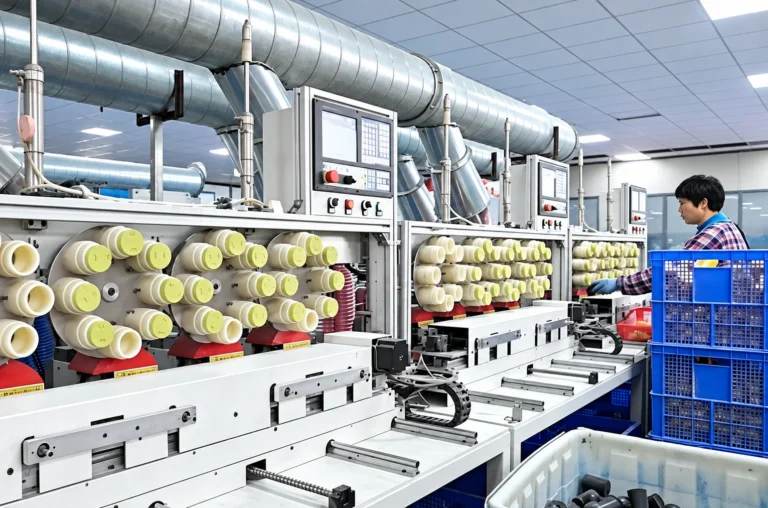 Beauty tool factory production line with automated machinery